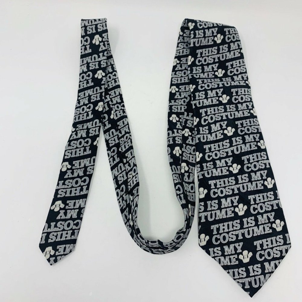 KEITH DANIELS TIE MENS Necktie Black w/Silver